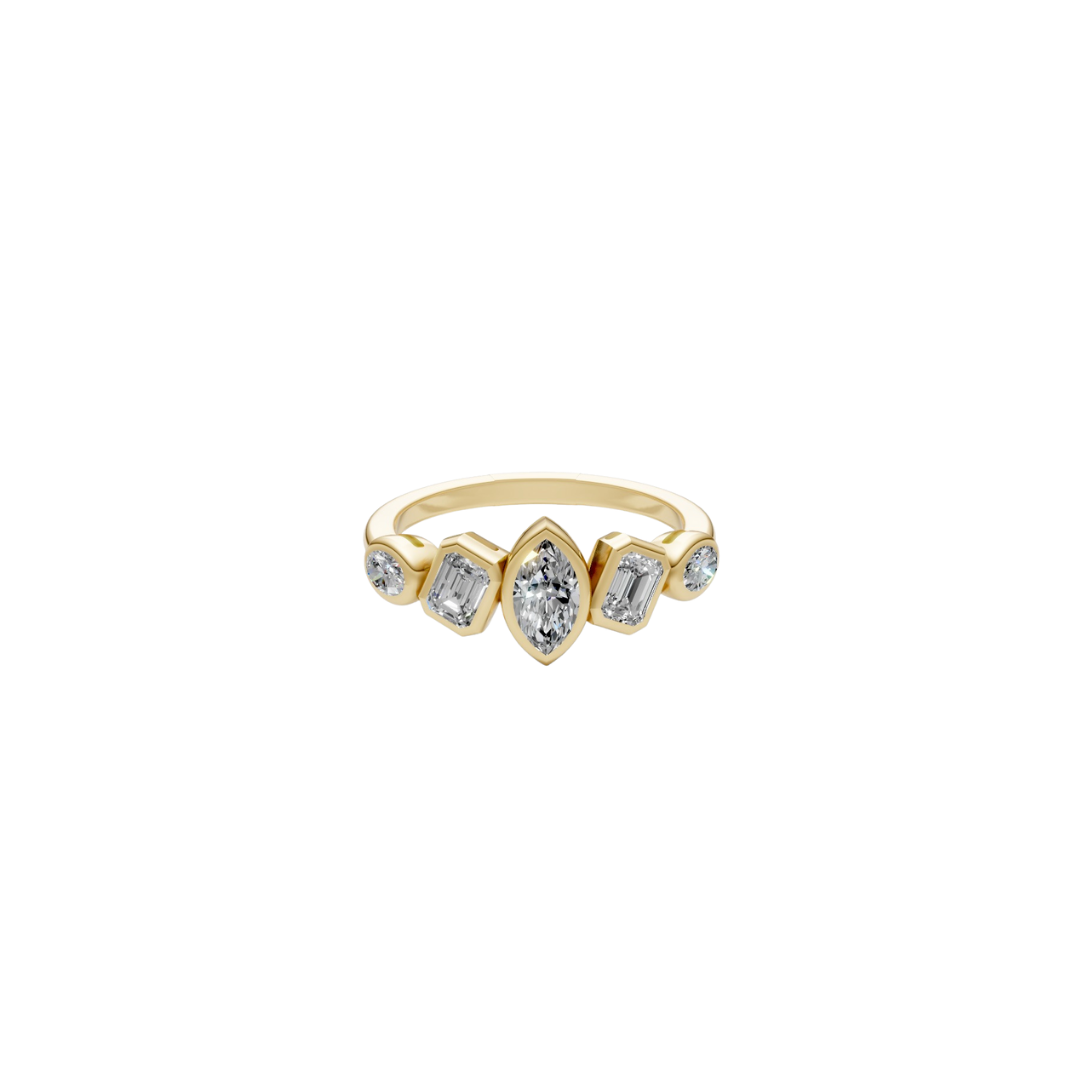 Marquise Mixed Shaped Bezel Ring – Henri Noël