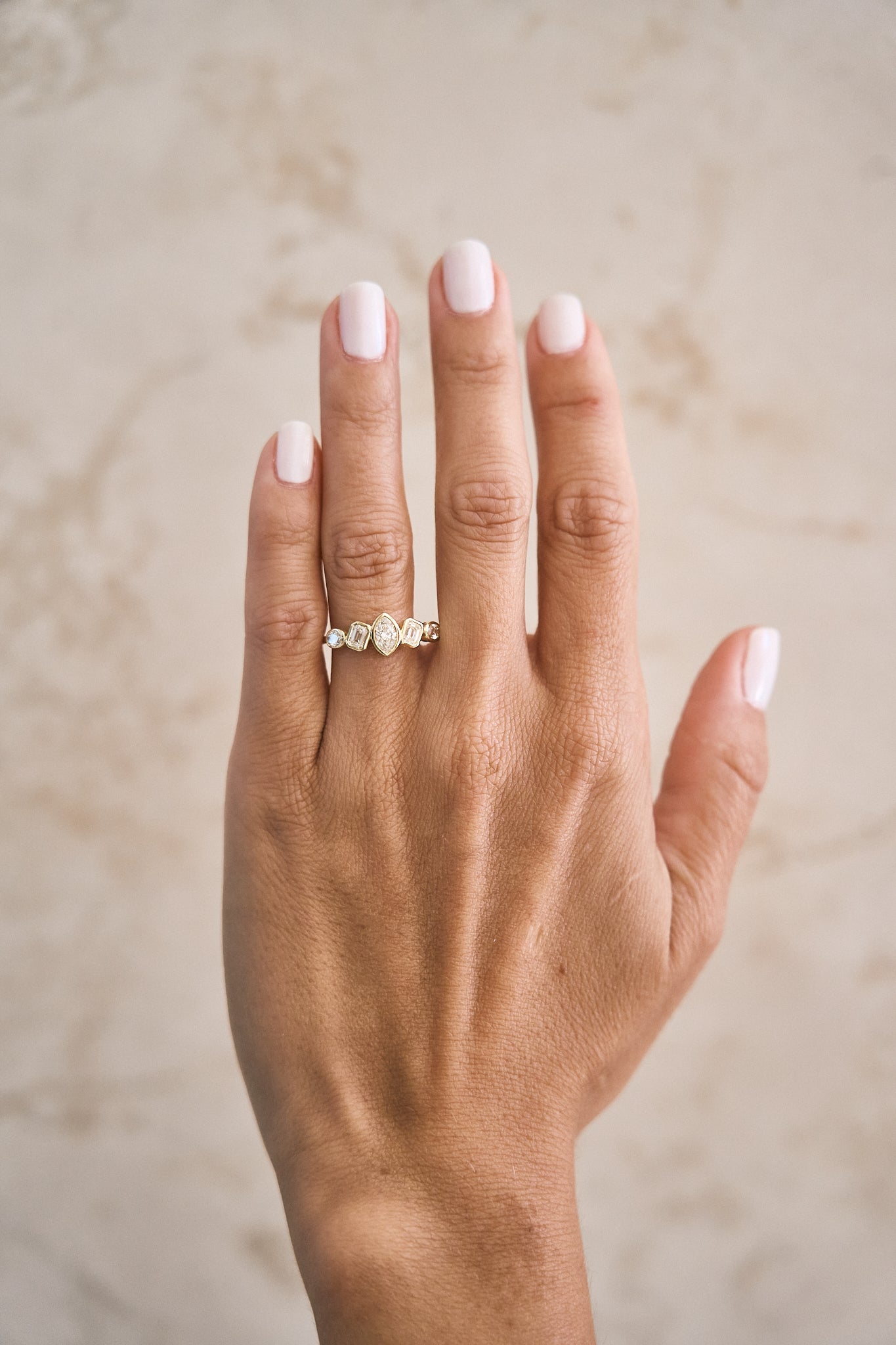Marquise Mixed Shaped Bezel Ring – Henri Noël