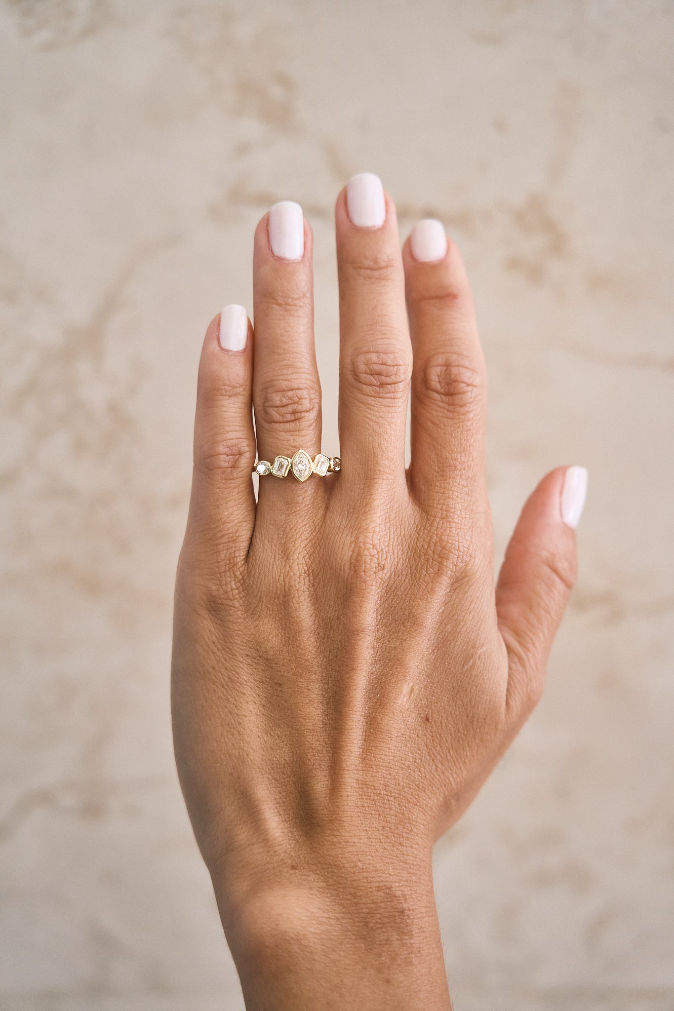 Marquise Mixed Shaped Bezel Ring – Henri Noël
