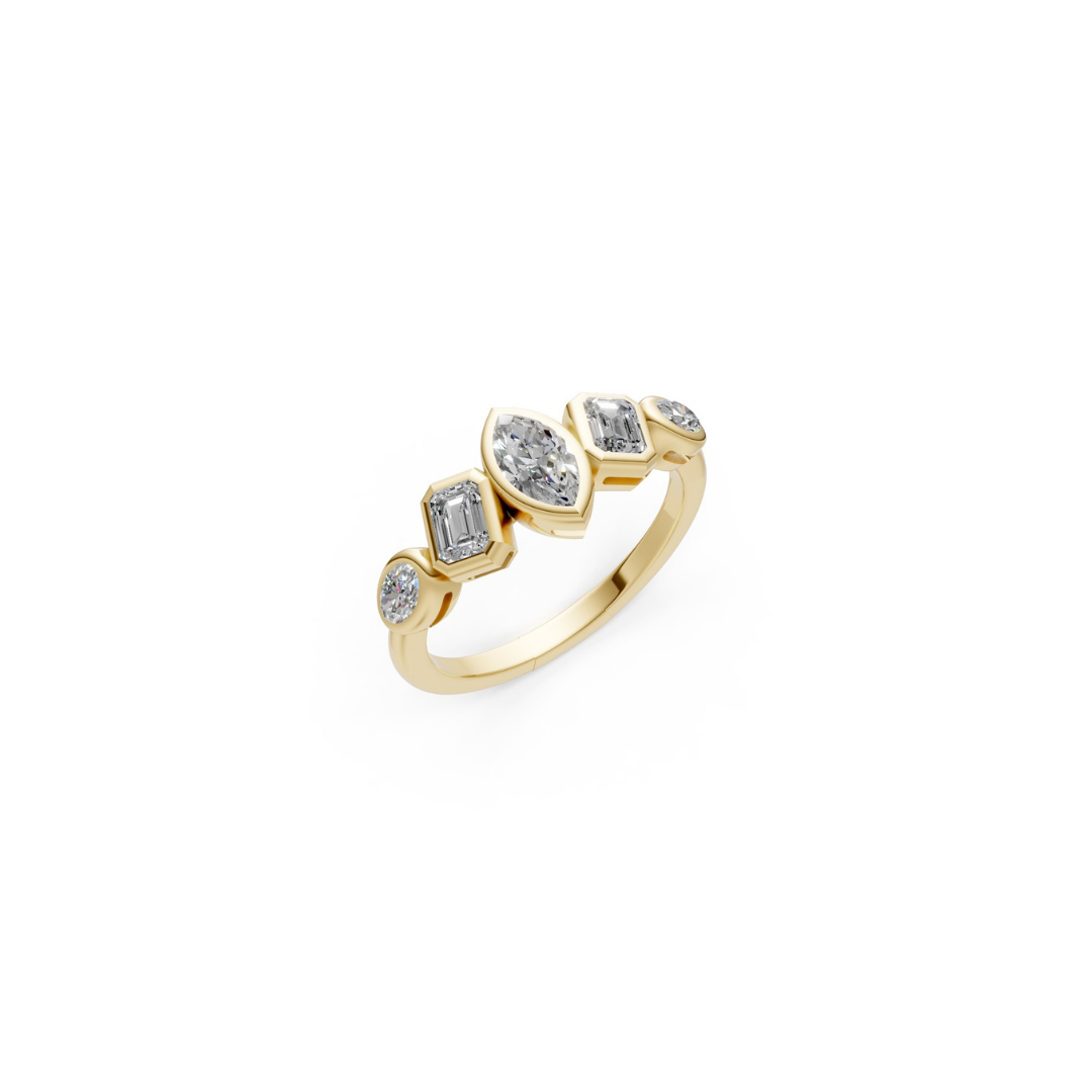 Marquise Mixed Shaped Bezel Ring – Henri Noël