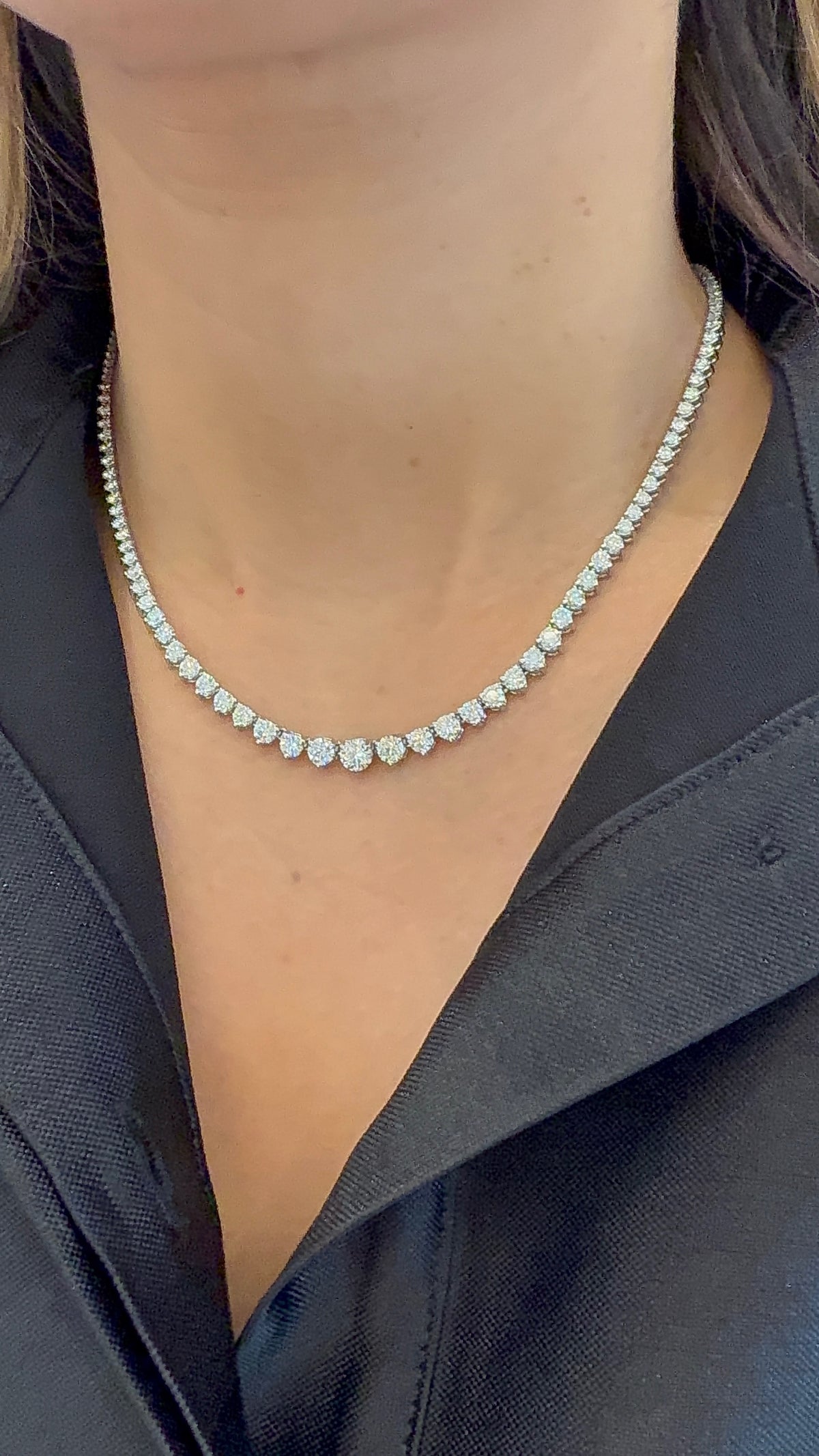 Martini Graduated Diamond Tennis Necklace – Henri Noël