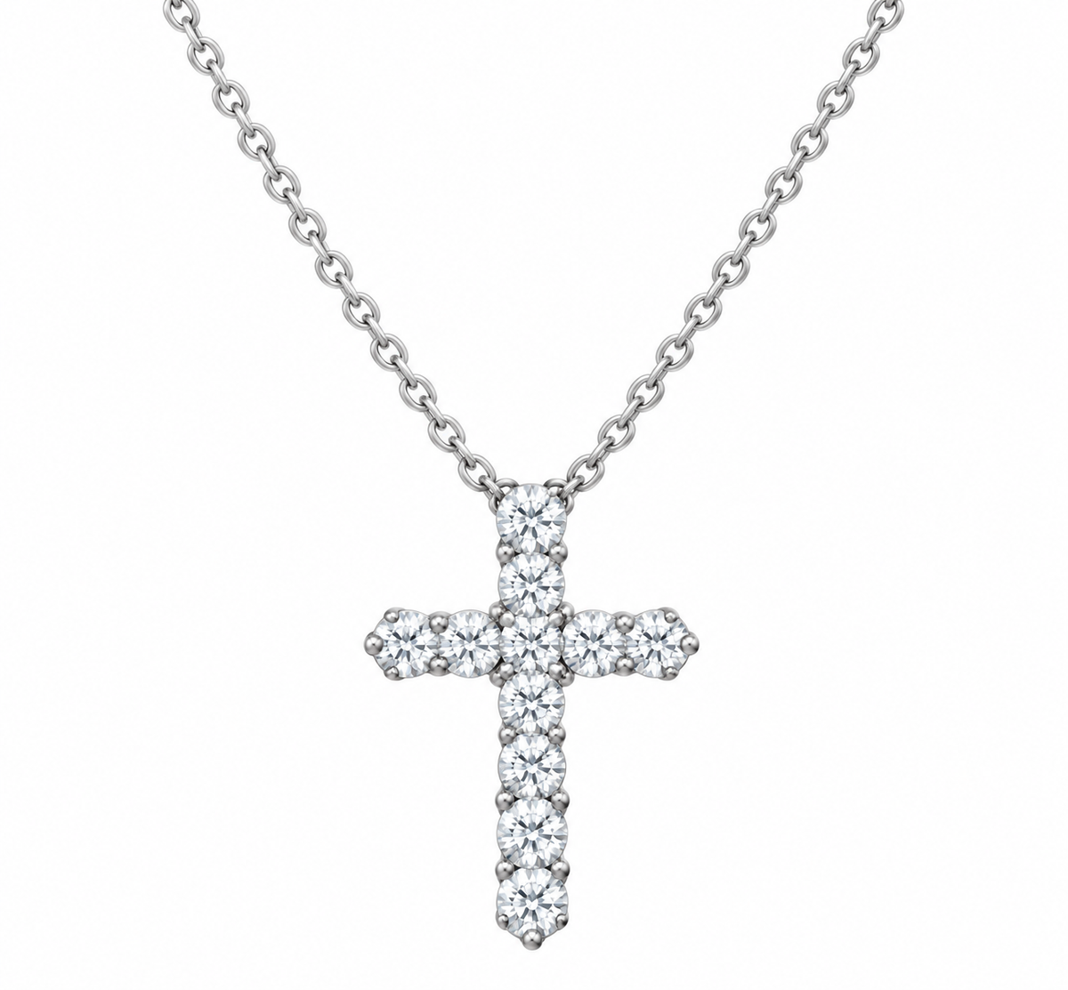 Medium Diamond Cross Necklace – Henri Noël