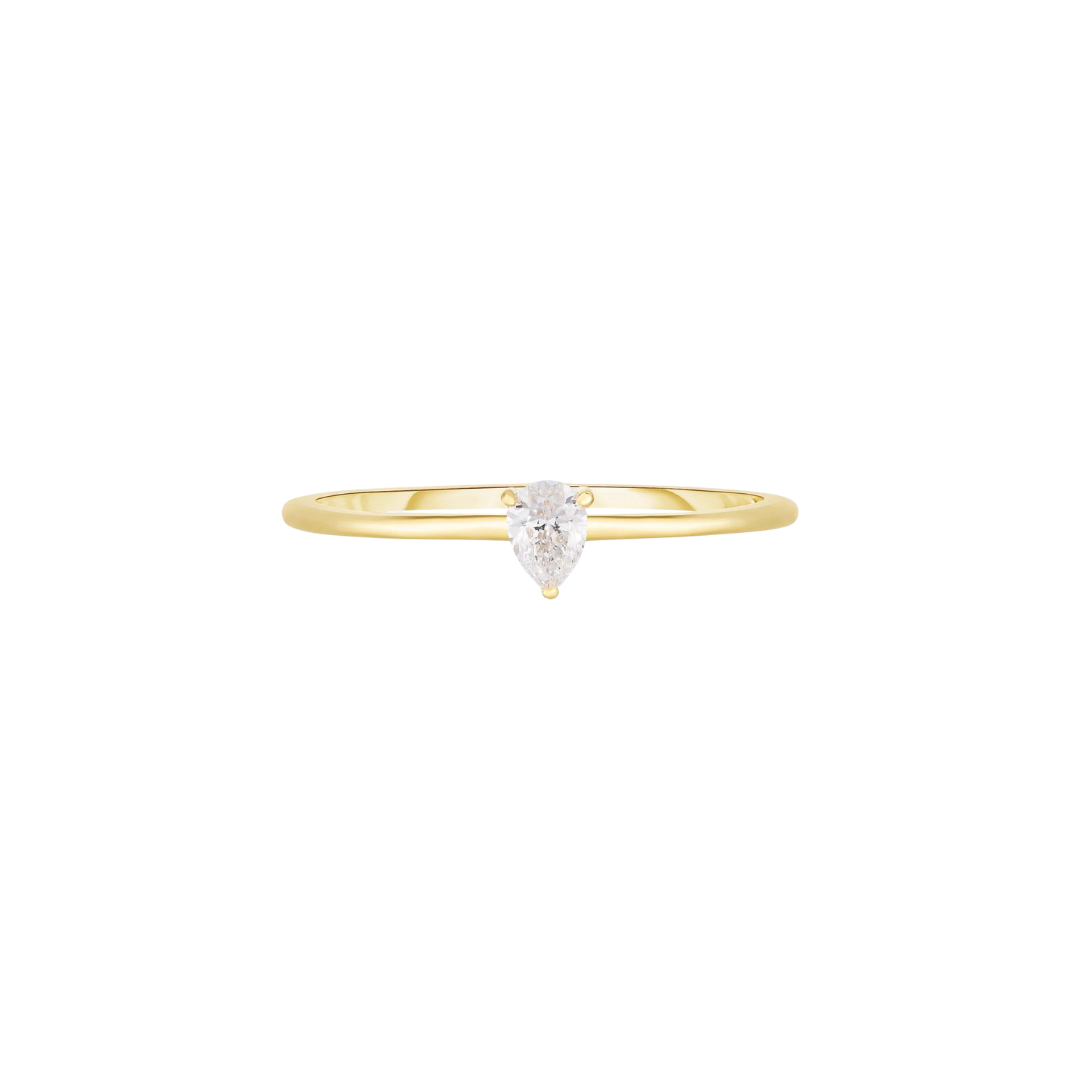 Mini Diamond Pear Ring – Henri Noël