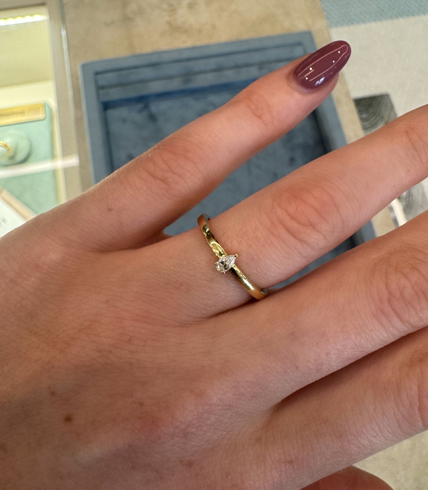 Mini Diamond Pear Ring – Henri Noël