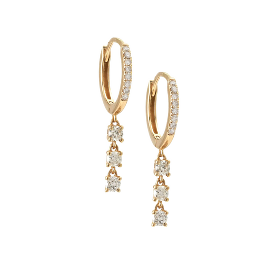 Mini Hoop Earrings with Diamond Drop – Henri Noël