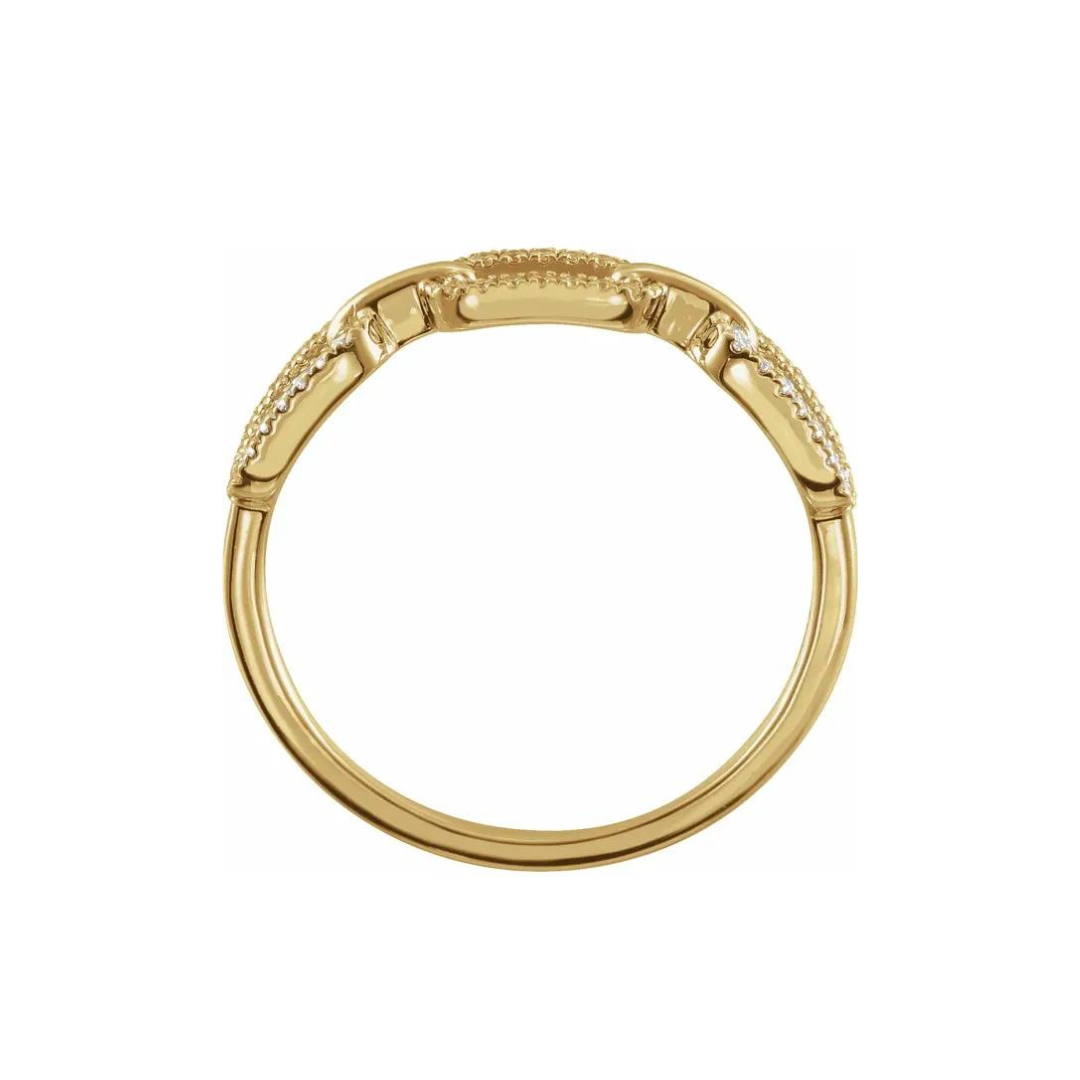 Mini Pave Diamond Link Ring – Henri Noël
