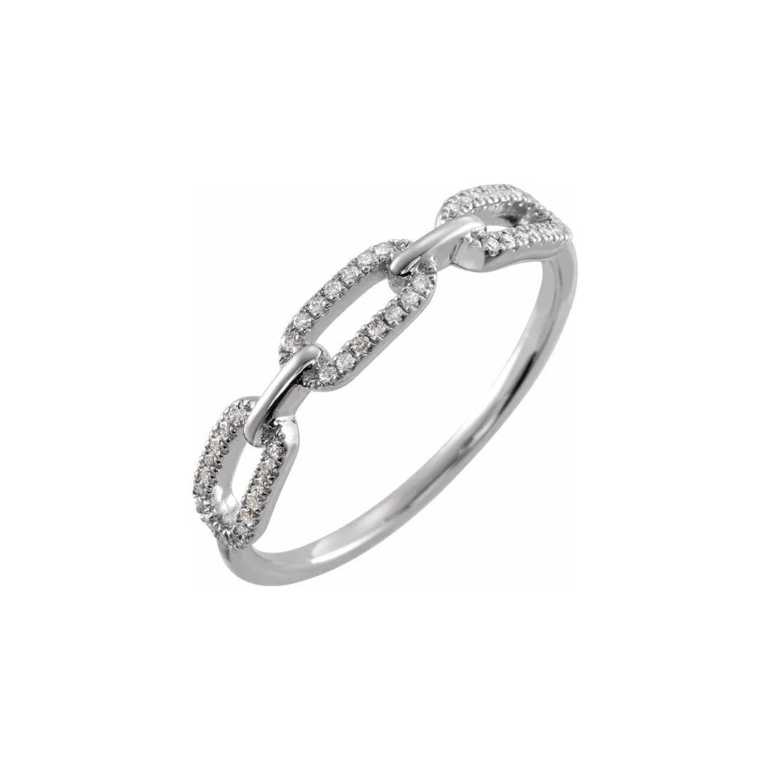 Mini Pave Diamond Link Ring – Henri Noël