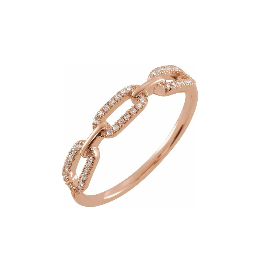 Mini Pave Diamond Link Ring – Henri Noël