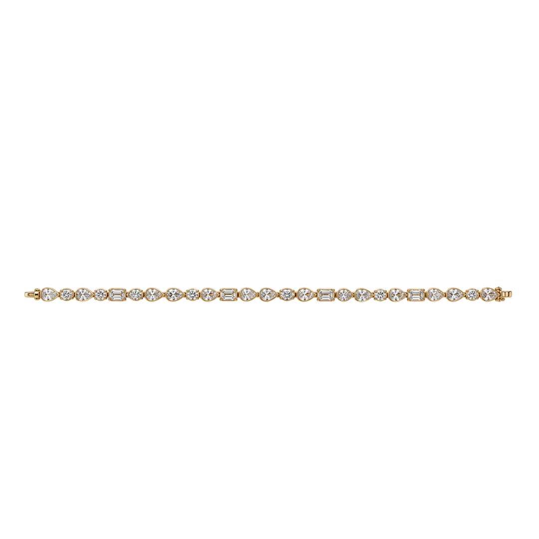 Mixed-Cut Diamond Bezel Set Tennis Bracelet