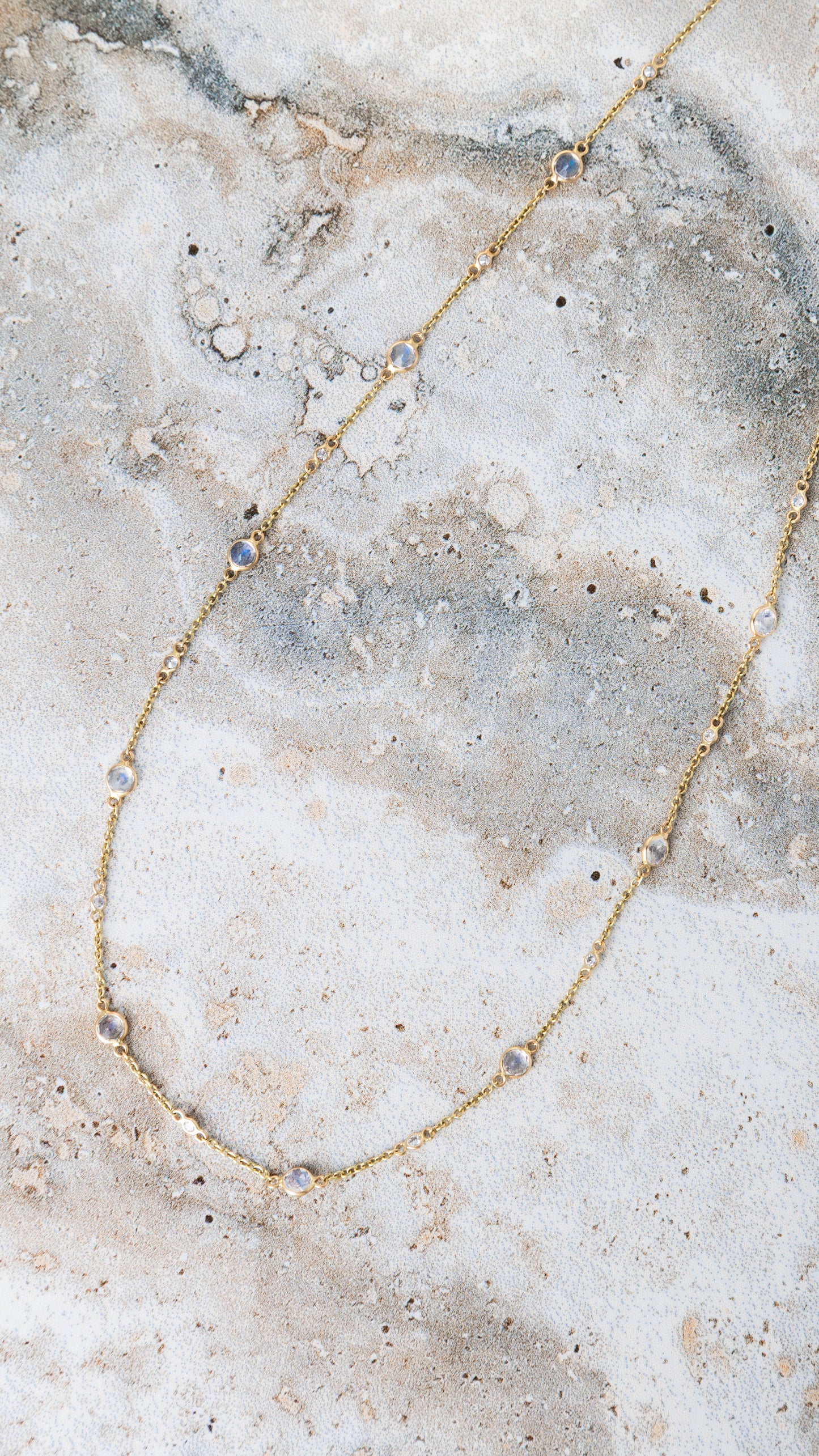 Moonstone and Diamond Necklace