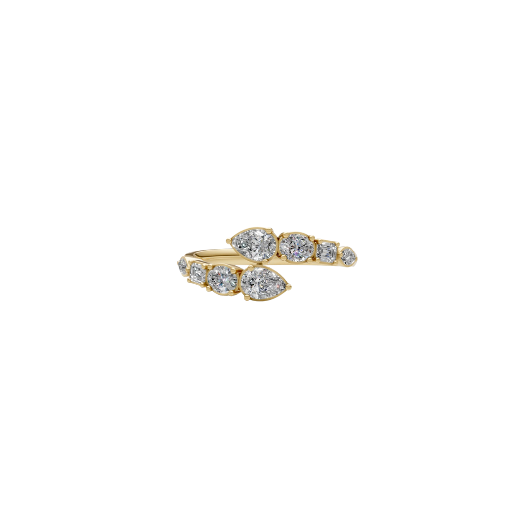 Multi Shape Diamond Bypass Ring