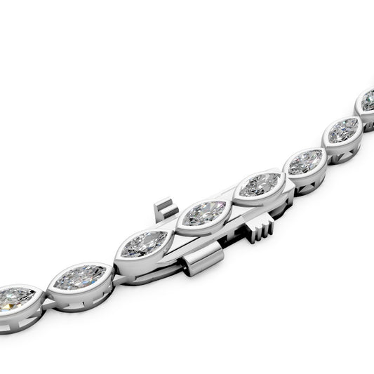 Bezel Marquise Diamond Tennis Necklace