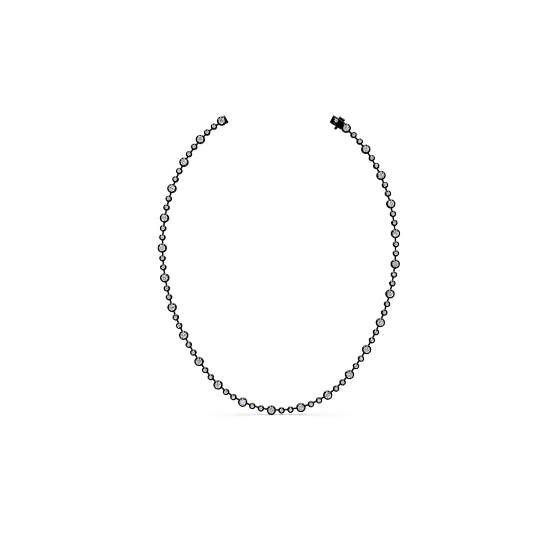 Black Rhodium Graduated Diamond Necklace
