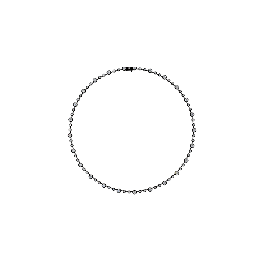 Black Rhodium Graduated Diamond Necklace