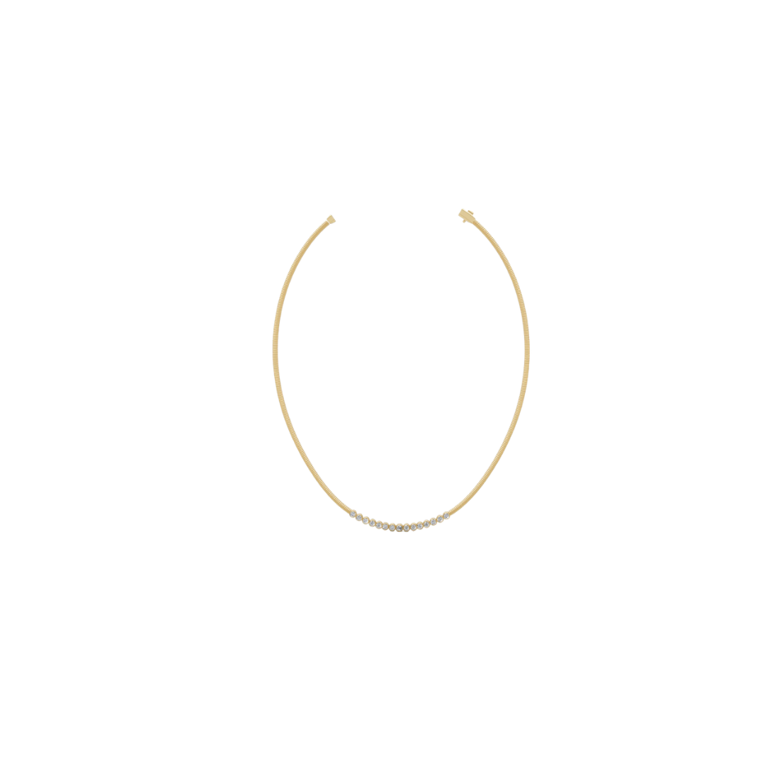 Diamond Bezel Collar Necklace