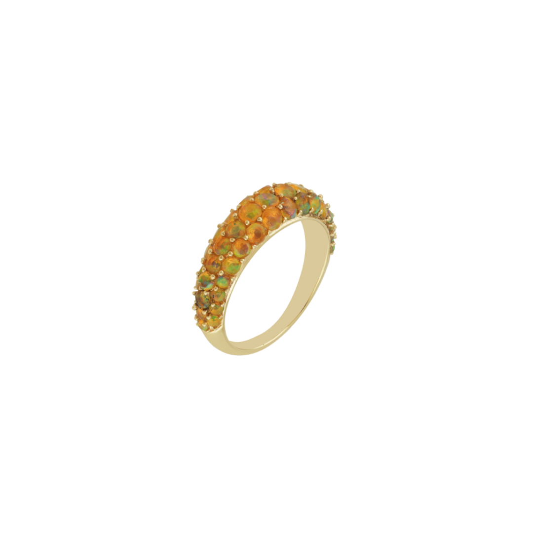 Opal Pavė Dome Ring