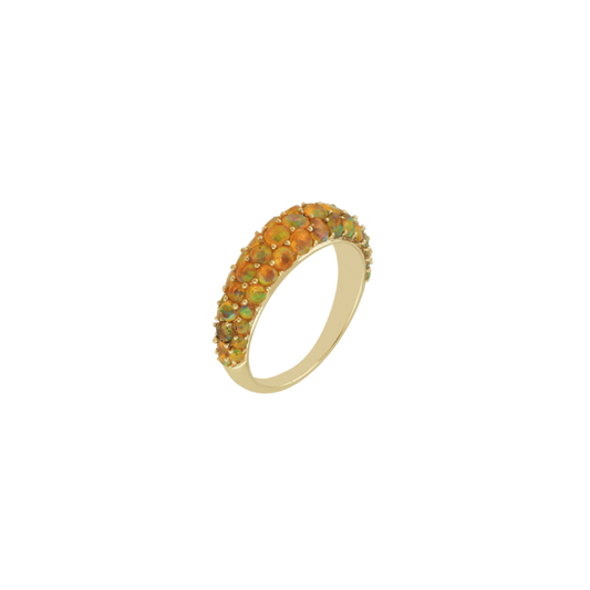 Opal Pavė Dome Ring