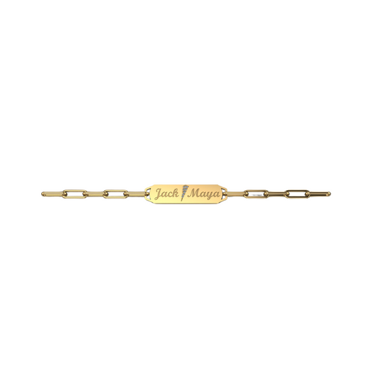 Nameplate Bracelet with Diamond Detailing – Henri Noël