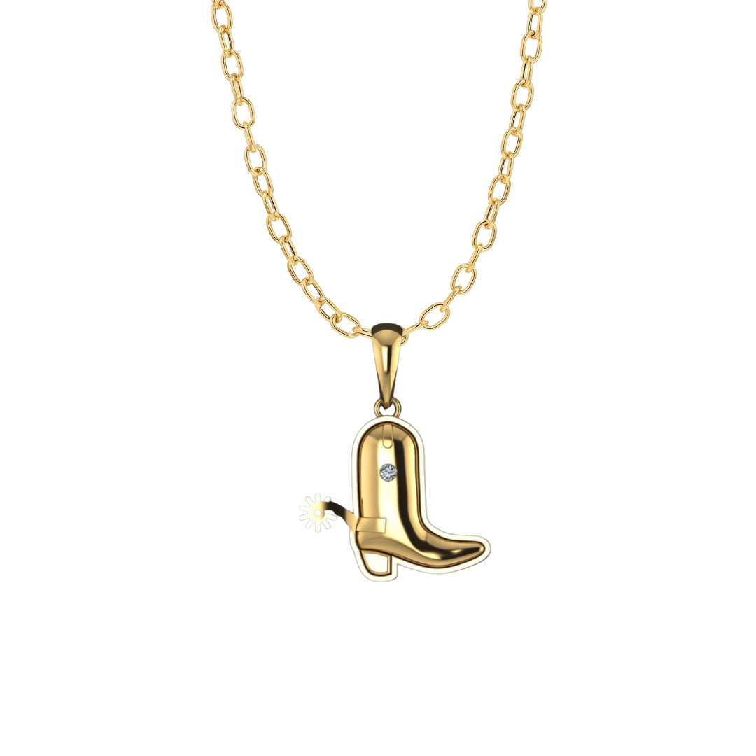 Nat Note Cowgirl Boot Necklace - Large – Henri Noël