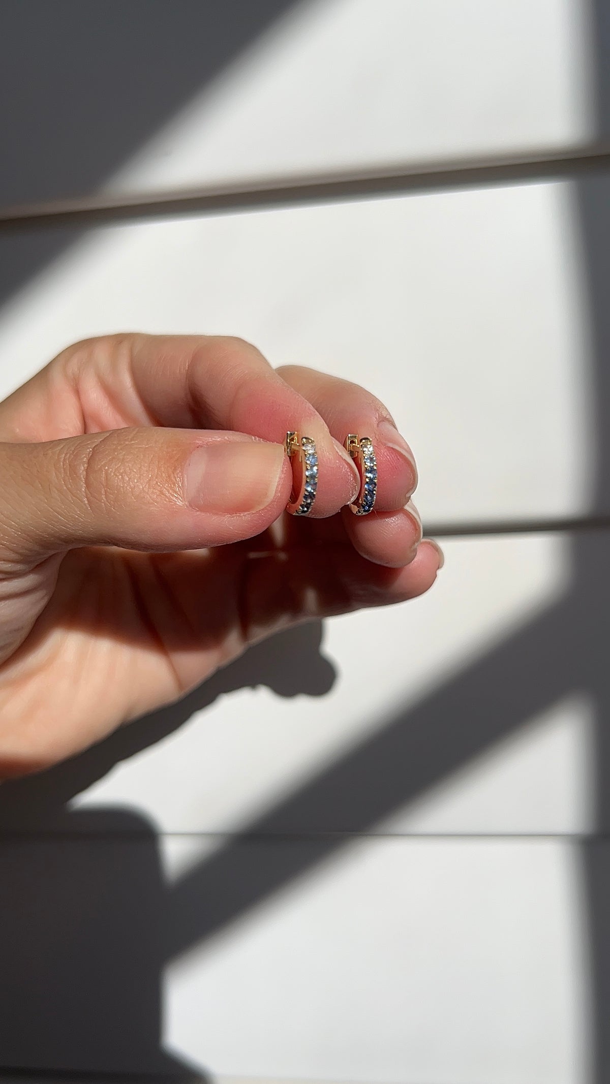 Ombre Blue Sapphire Huggies – Henri Noël