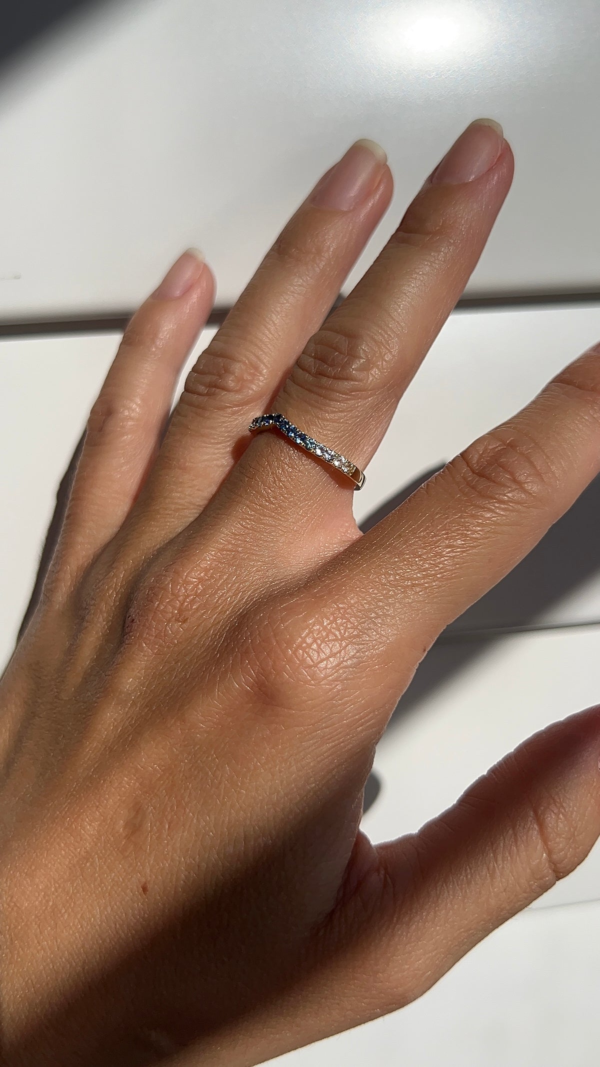 Ombre Blue Sapphire Stacking Band – Henri Noël