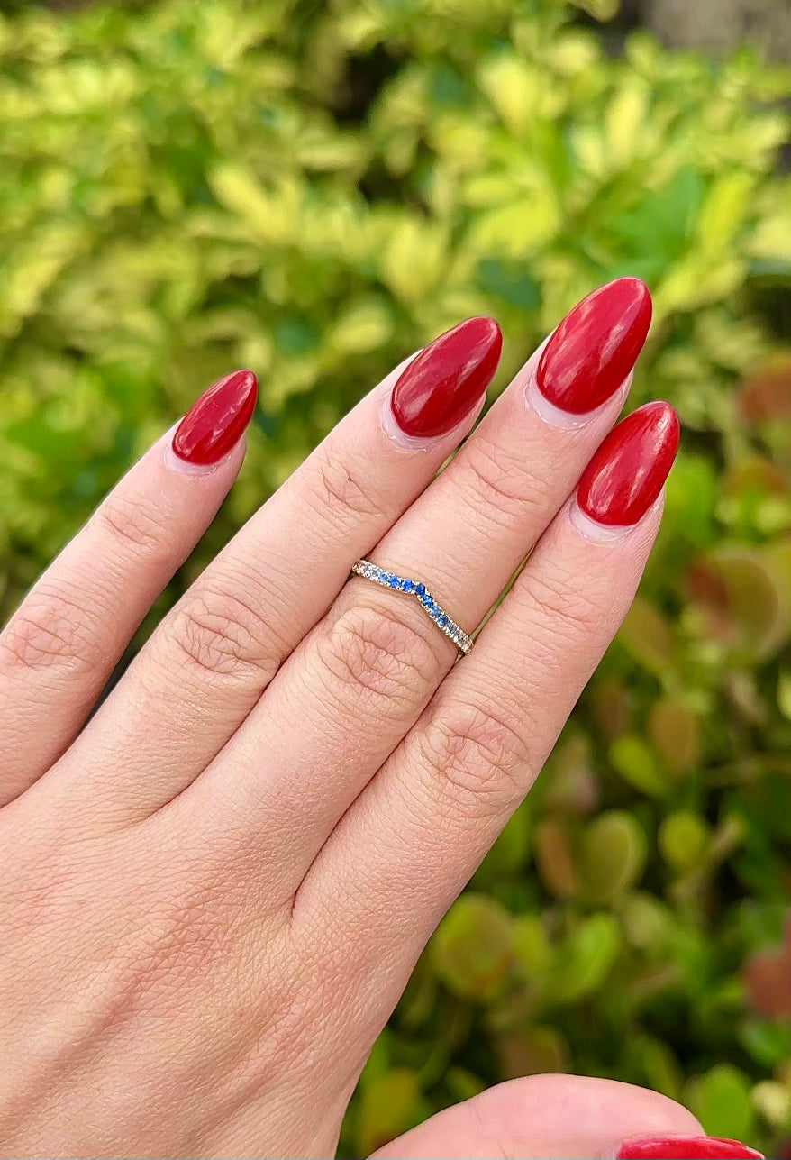 Ombre Blue Sapphire Stacking Band – Henri Noël