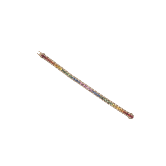 Ombre Rainbow Sapphire and Diamond Tennis Bracelet – Henri Noël