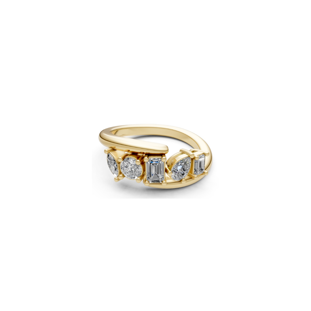 Opened Mixed Shape Diamond Ring