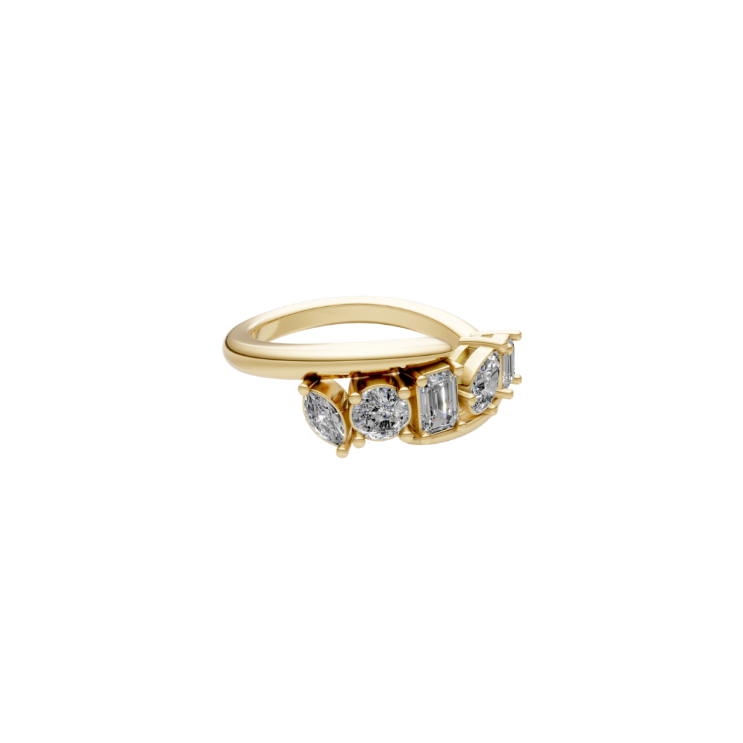 Opened Mixed Shape Diamond Ring