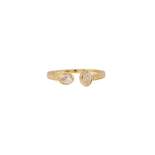 Oval Diamond Cuff Ring – Henri Noël