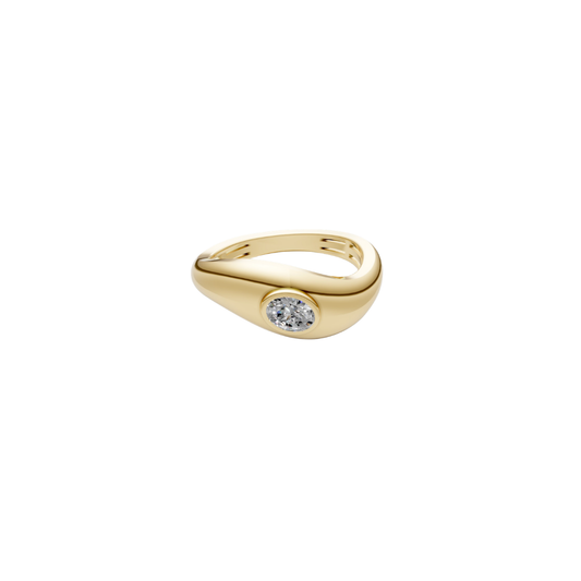 Oval Diamond Wavy Ring – Henri Noël