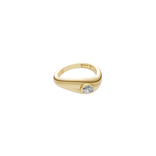 Oval Diamond Wavy Ring – Henri Noël
