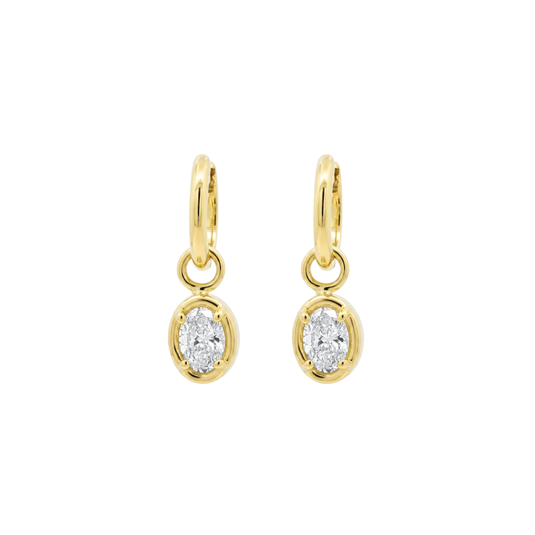 Diamond Drop Huggie Hoop Earrings – Henri Noël