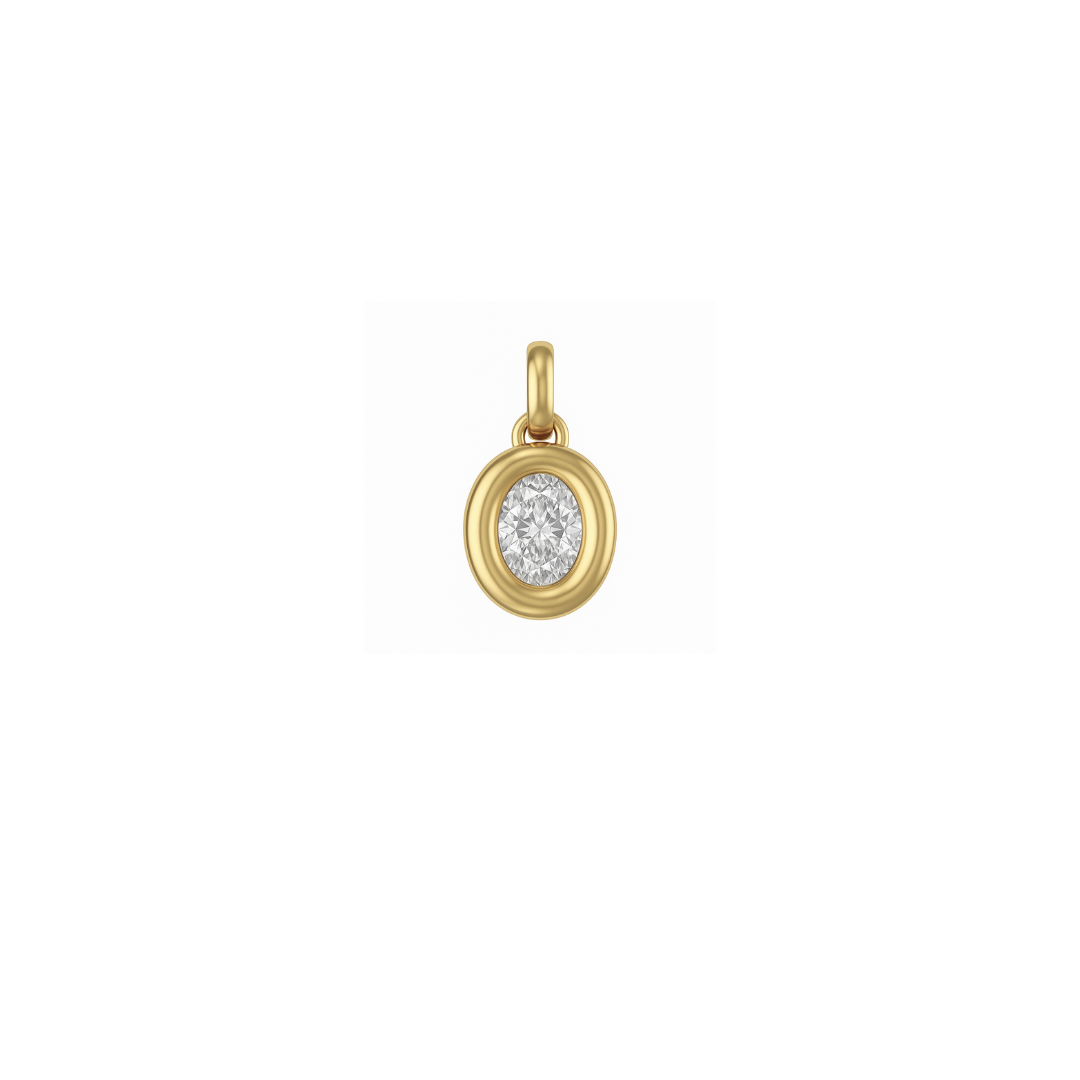 Oval Diamond Bezel Charm – Henri Noël