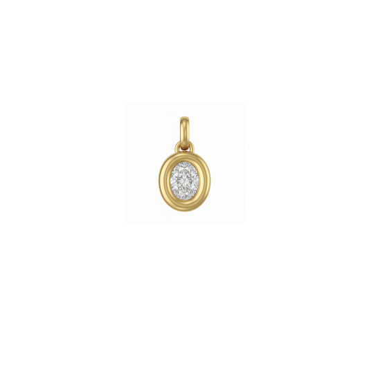 Oval Diamond Bezel Charm – Henri Noël