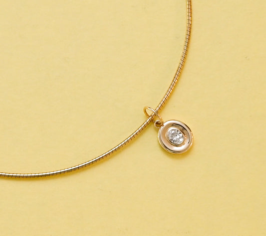 Oval Diamond Bezel Charm – Henri Noël
