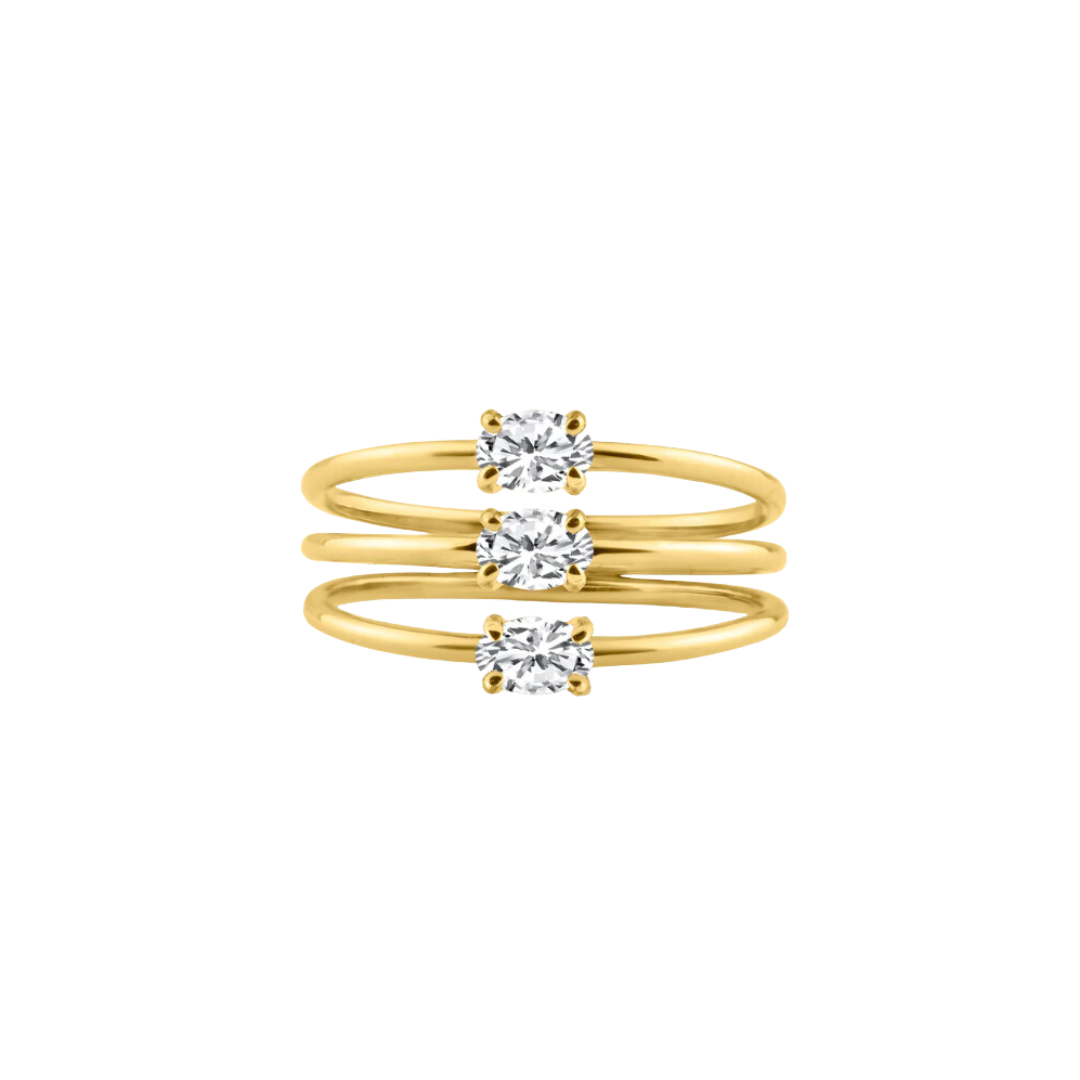 Oval Diamond Triple Stacking Ring – Henri Noël