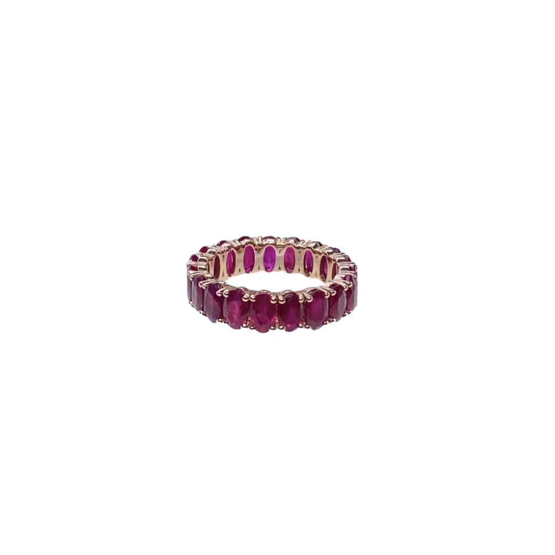 Oval Ruby Eternity Band – Henri Noël