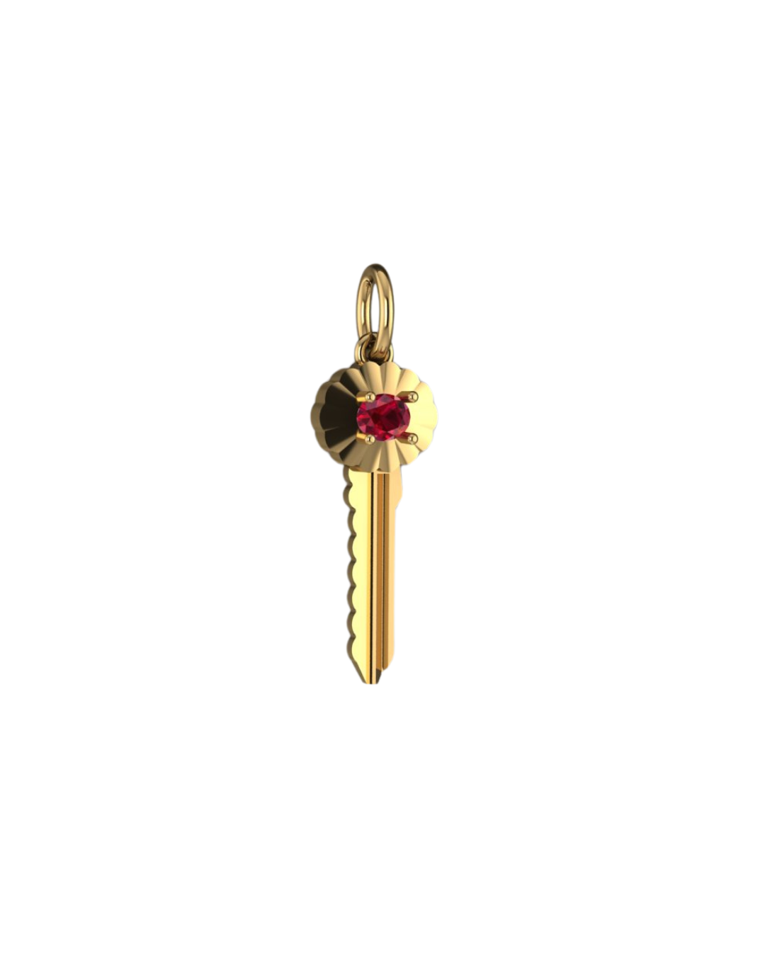 Oval Ruby Scalloped Key Pendant – Henri Noël