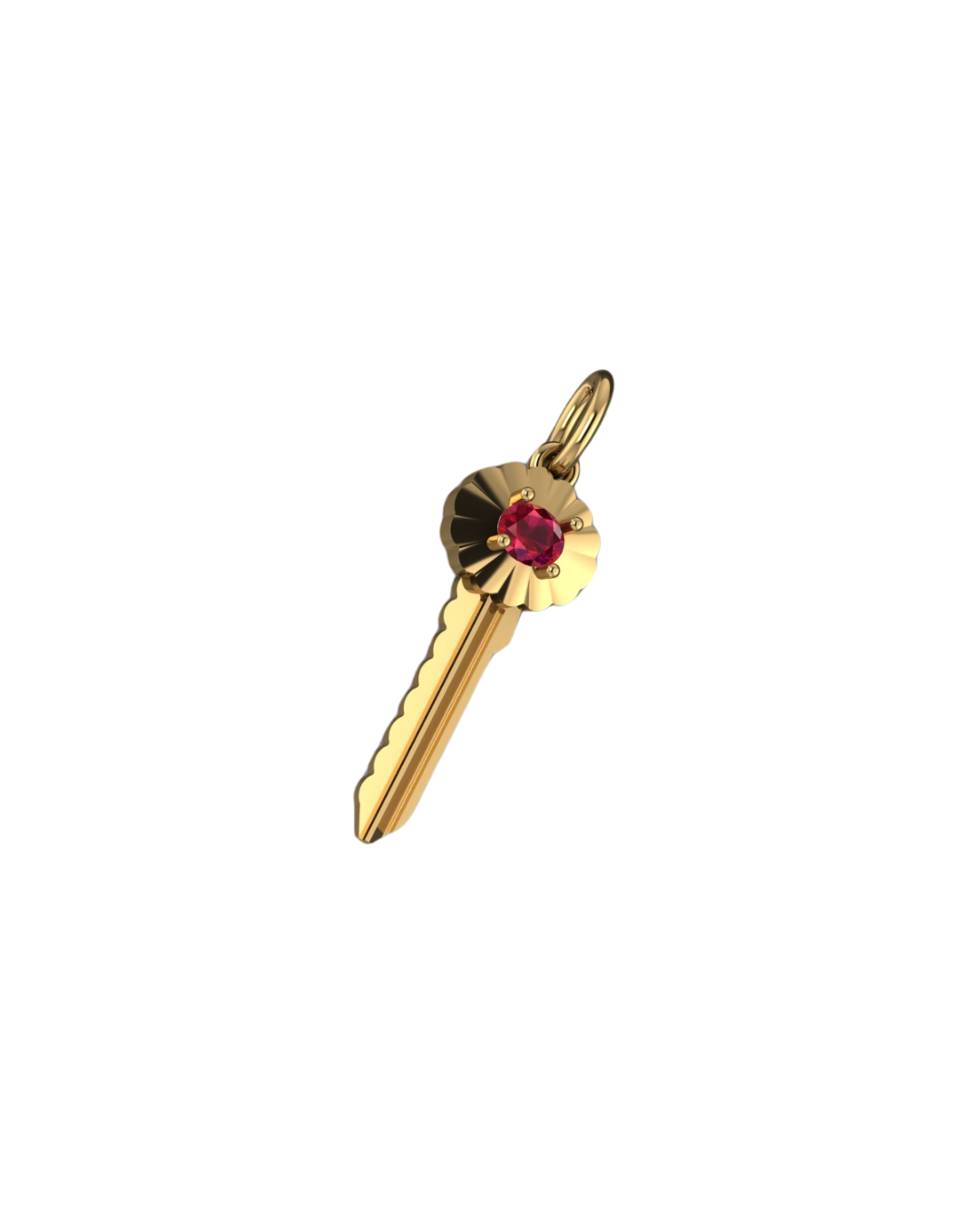 Oval Ruby Scalloped Key Pendant – Henri Noël