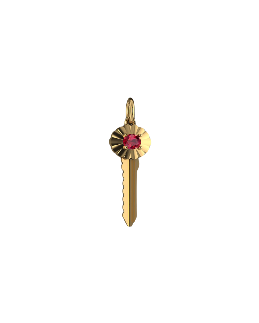 Oval Ruby Scalloped Key Pendant – Henri Noël