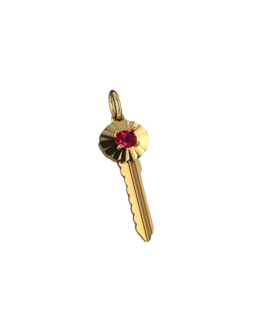 Oval Ruby Scalloped Key Pendant – Henri Noël