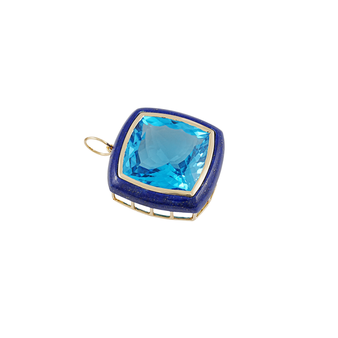 Blue Topaz & Lapis Pendant