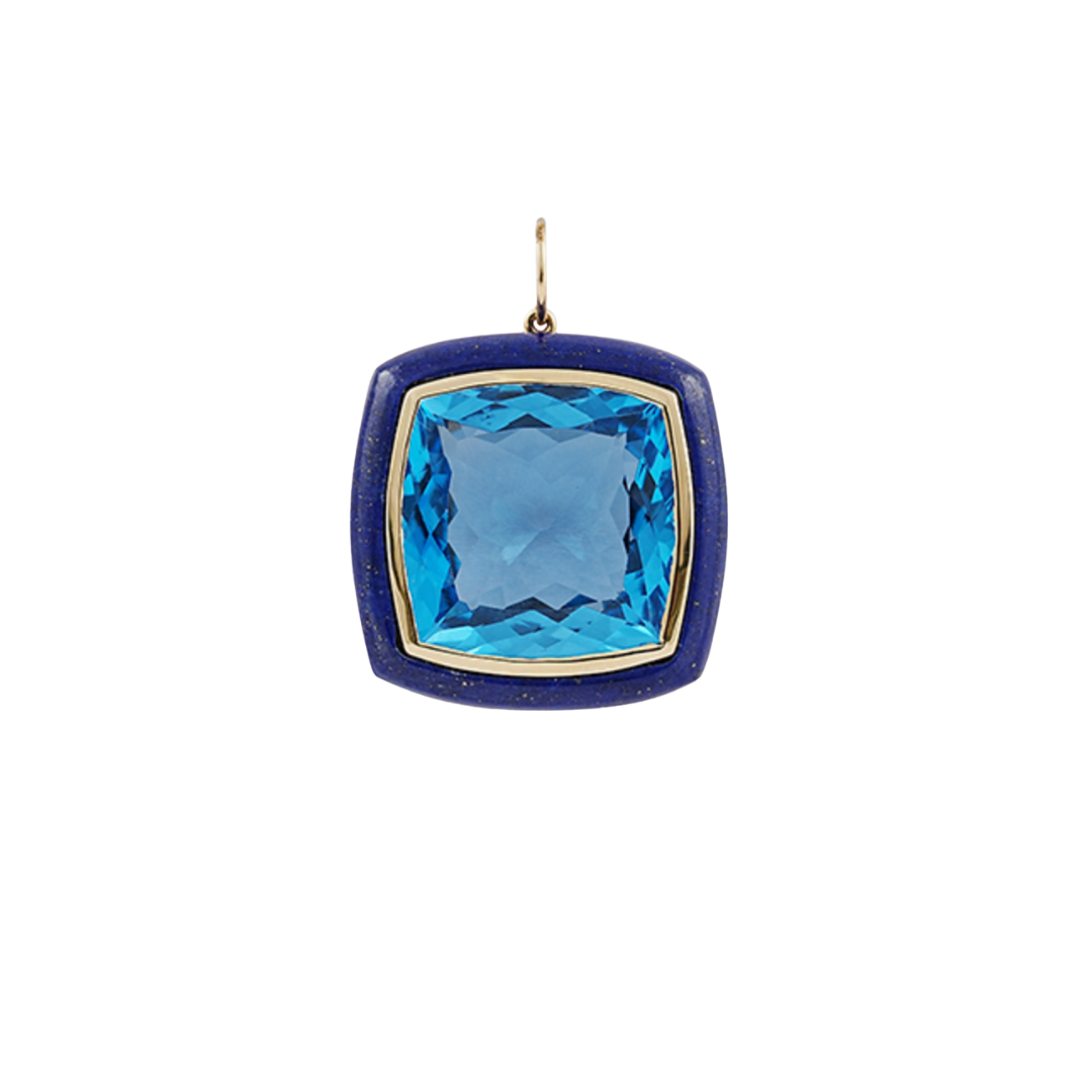 Blue Topaz & Lapis Pendant