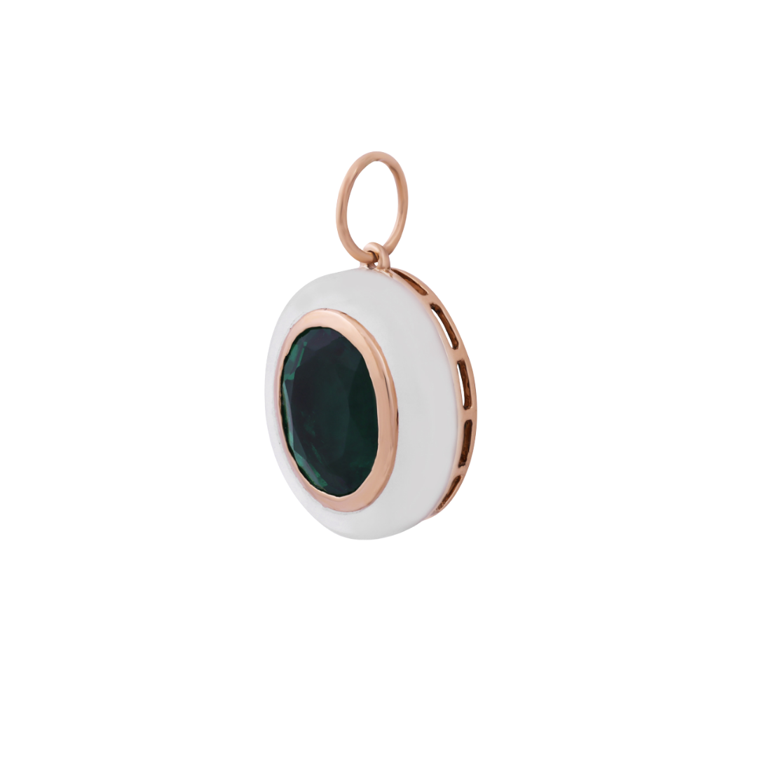 Oval Emerald & Mother of Pearl Pendant