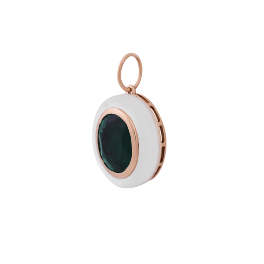 Oval Emerald & Mother of Pearl Pendant