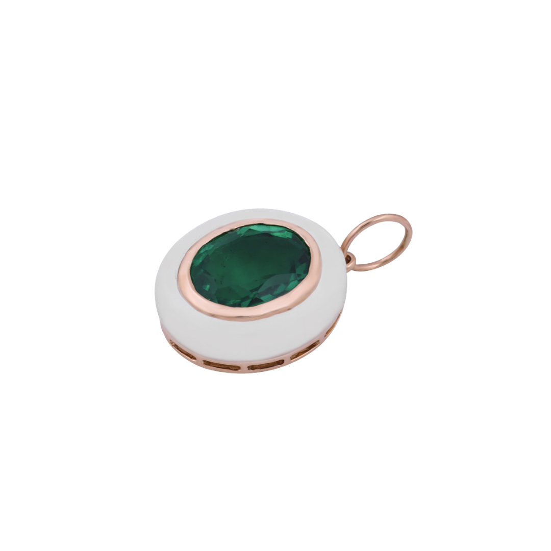 Oval Emerald & Mother of Pearl Pendant