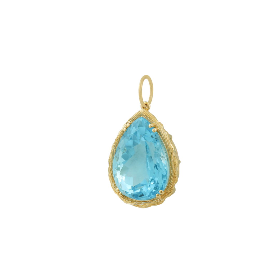 Pear-Shaped Blue Topaz Pendant