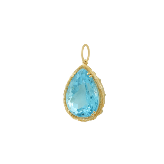 Pear-Shaped Blue Topaz Pendant – Henri Noël