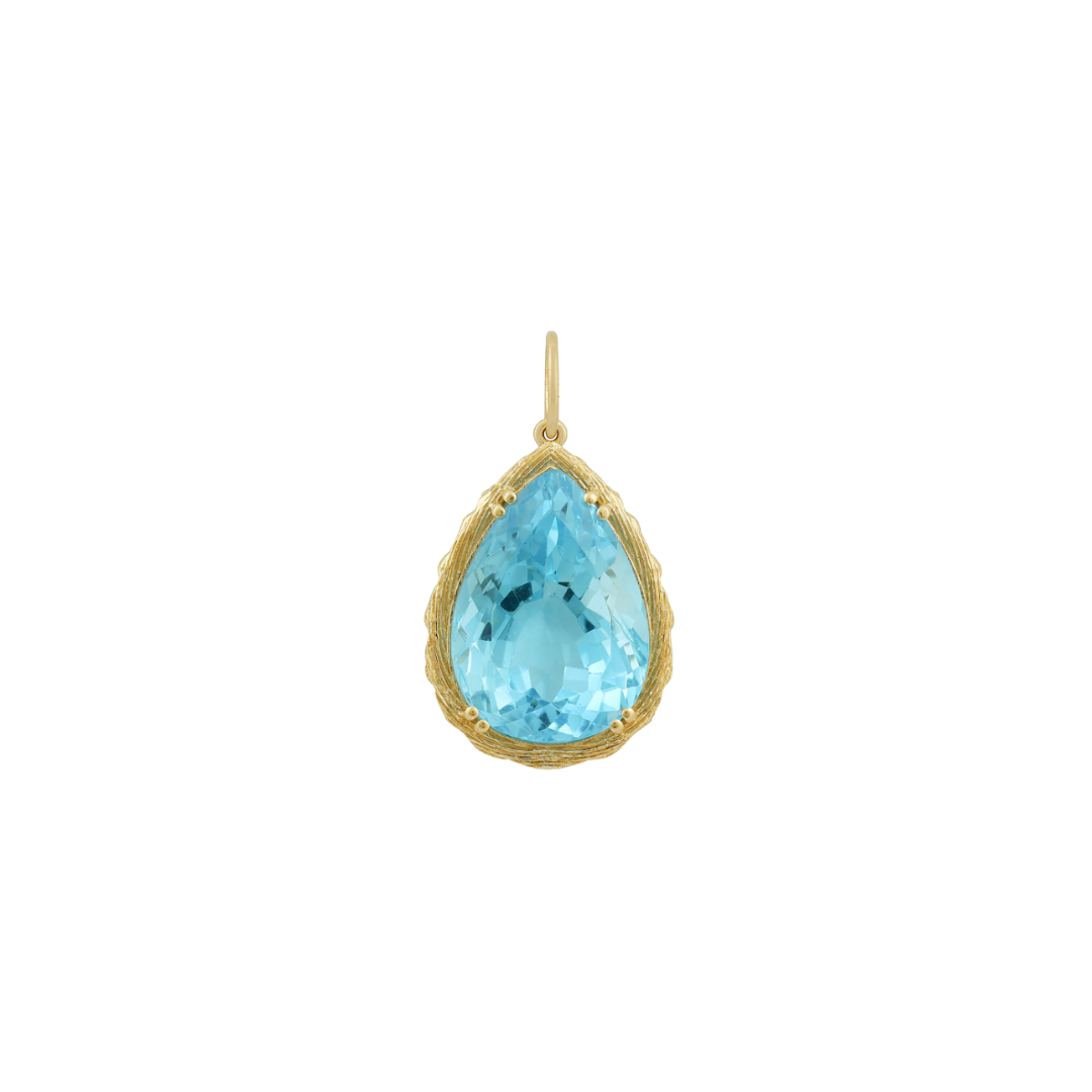 Pear-Shaped Blue Topaz Pendant